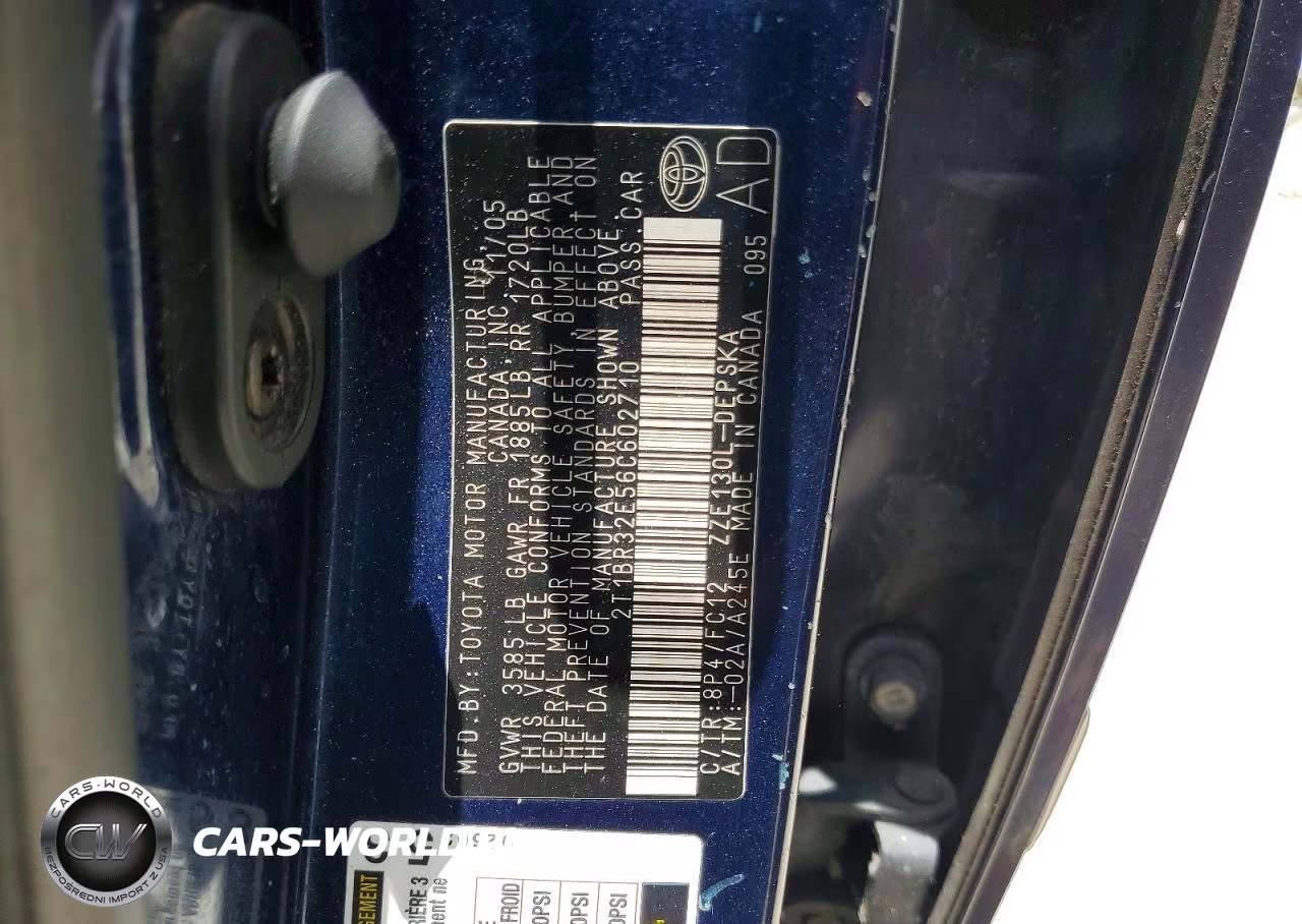2006 Toyota Corolla Ce VIN:2T1BR32E56C602710 - 12