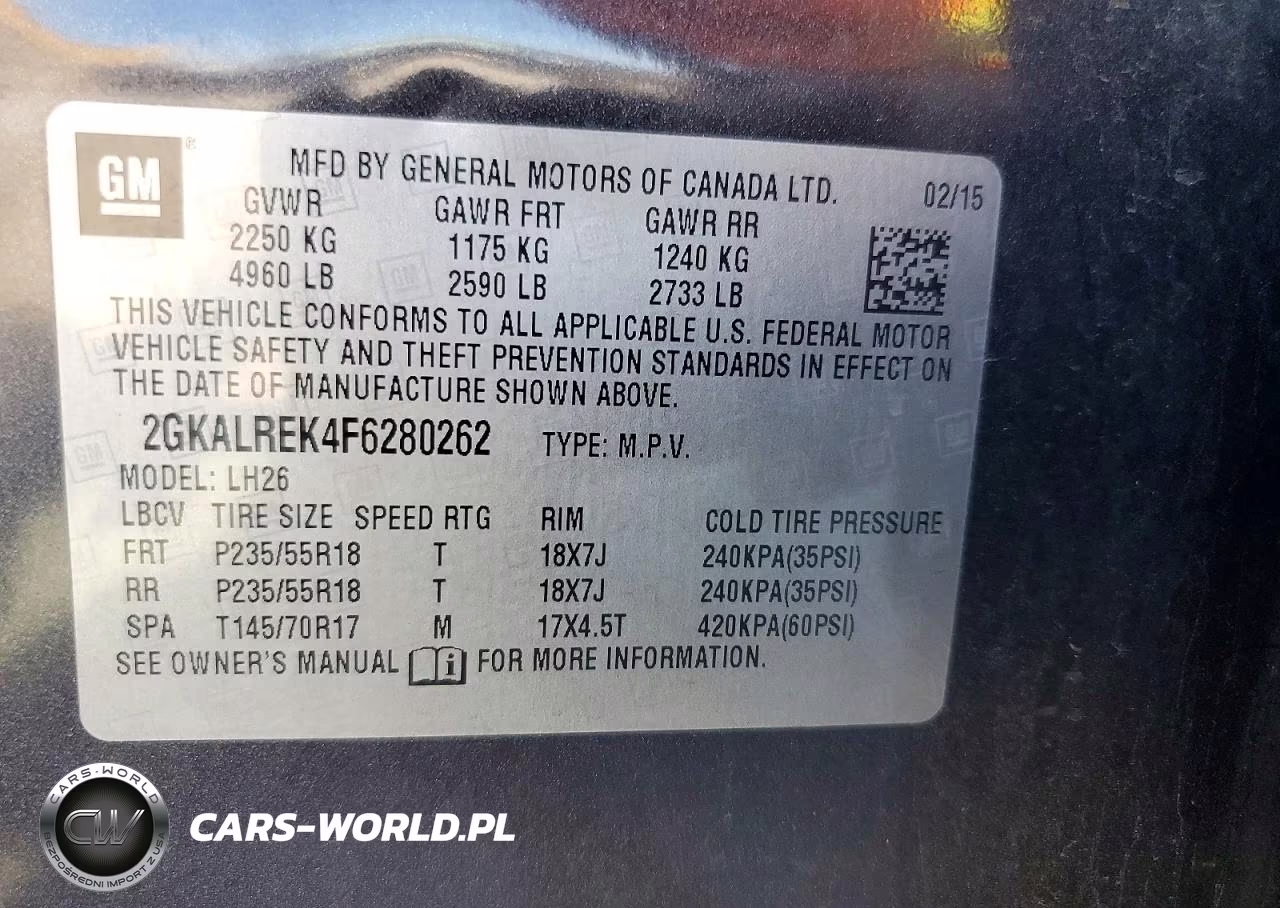 2015 GMC Terrain Sle VIN:2GKALREK4F6280262 - 13