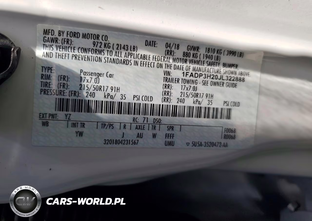 2018 Ford Focus Sel VIN:1FADP3H20JL322888 - 12