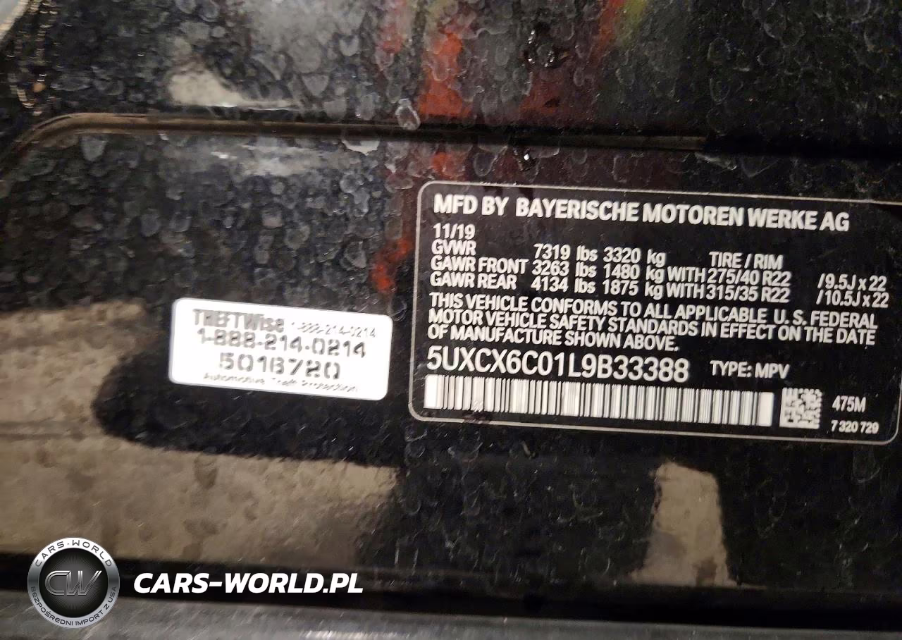 2020 BMW X7 M50I VIN:5UXCX6C01L9B33388 - 13