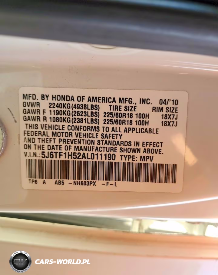 2010 Honda Accord Crosstour Exl VIN:5J6TF1H52AL011190 - 12