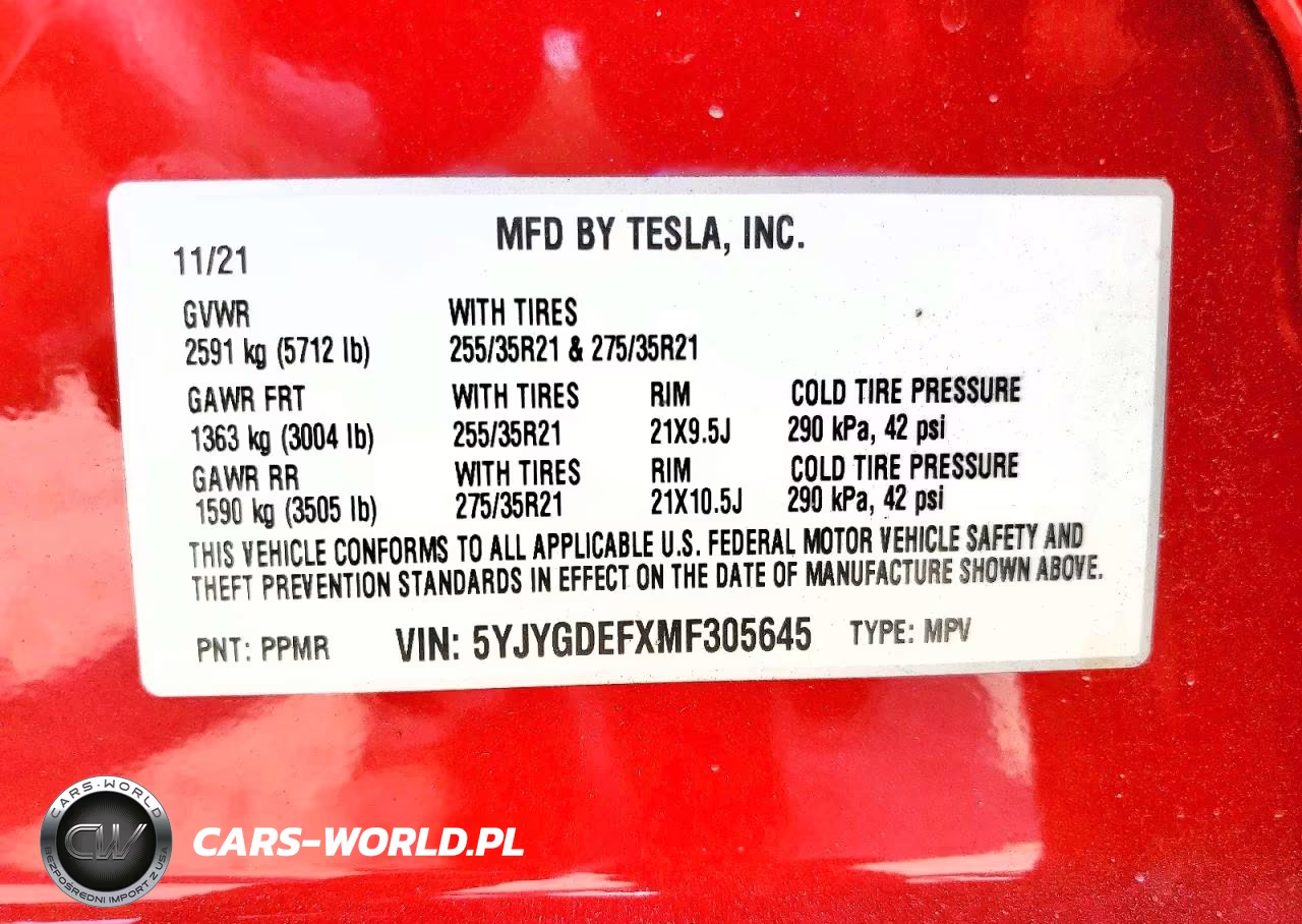 2021 Tesla Model Y VIN:5YJYGDEFXMF305645 - 13
