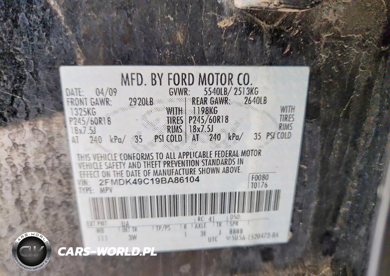 2009 Ford Edge Limited VIN:2FMDK49C19BA86104 - 13