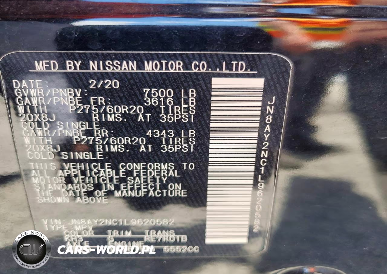 2020 Nissan Armada Sl VIN:JN8AY2NC1L9620582 - 13