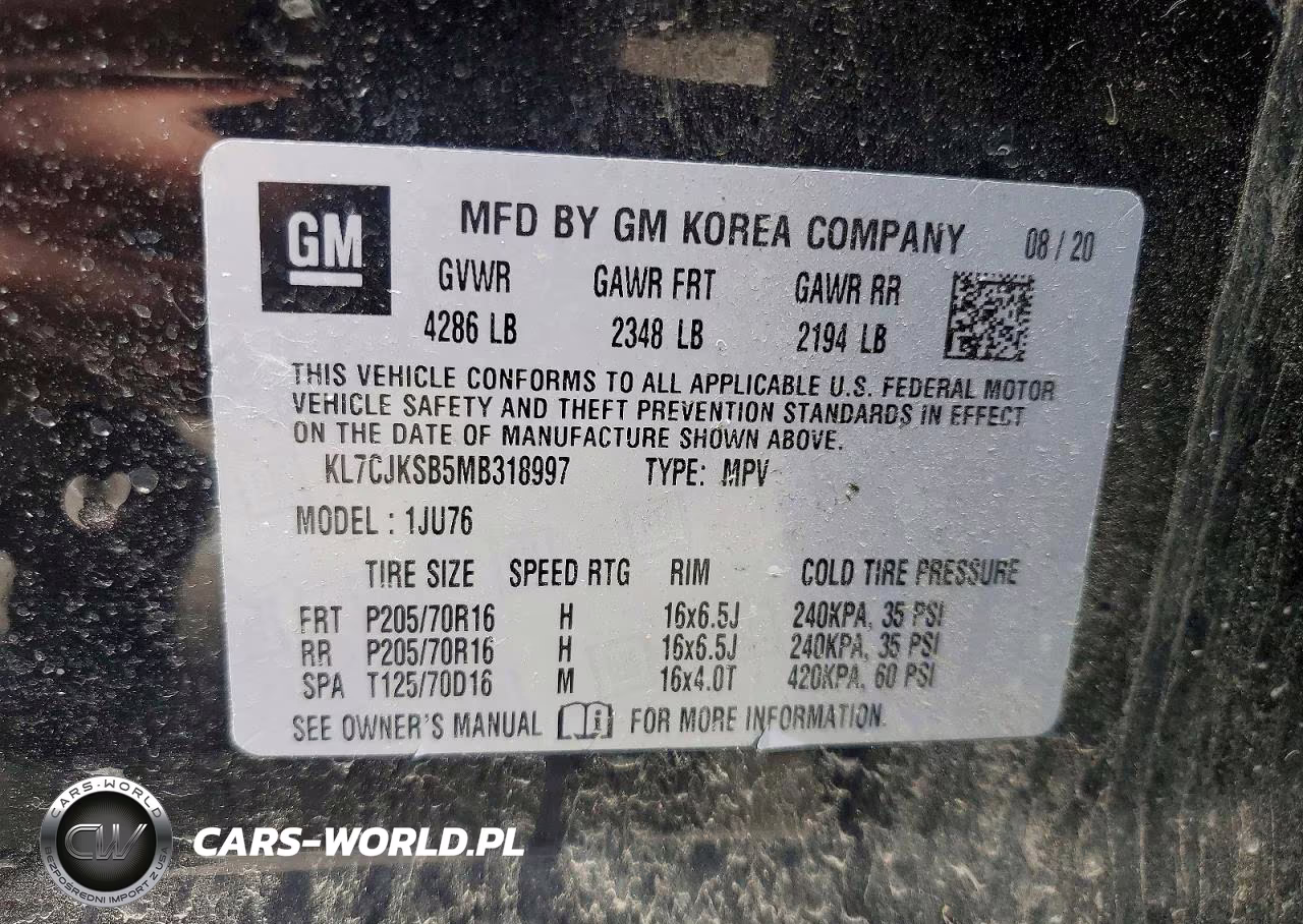 2021 Chevrolet Trax Ls VIN:KL7CJKSB5MB318997 - 13