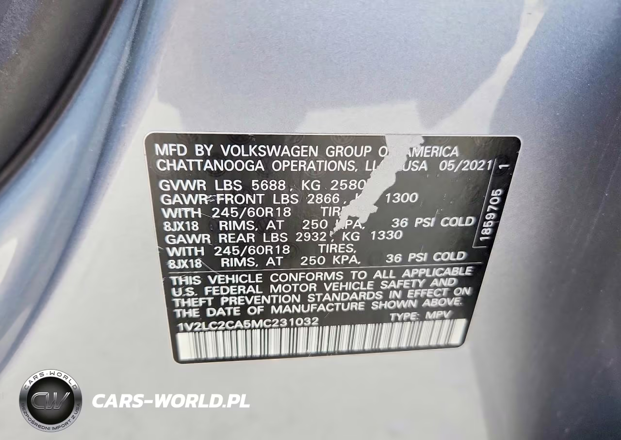2021 Volkswagen Atlas Cross Sport Se VIN:1V2LC2CA5MC231032 - 12