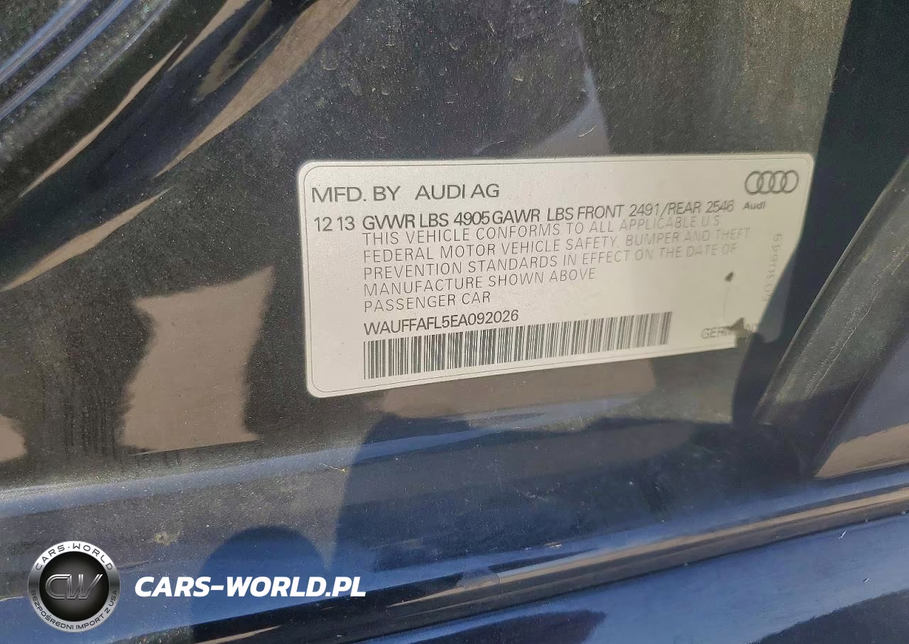2014 Audi A4 Premium Plus VIN:WAUFFAFL5EA092026 - 13