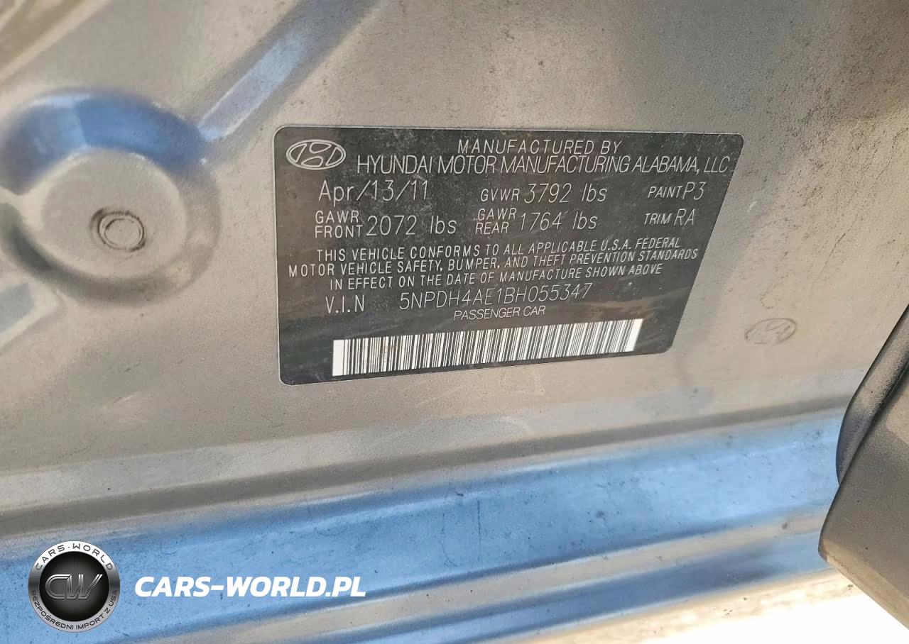 2011 Hyundai Elantra Gls VIN:5NPDH4AE1BH055347 - 12