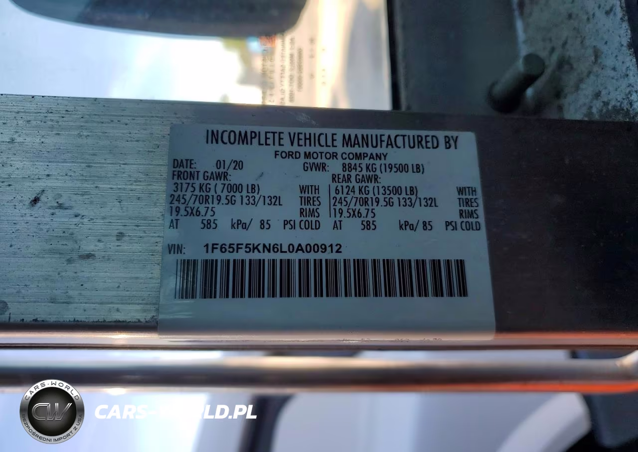 2020 Ford F59 Delivery Van VIN:1F65F5KN6L0A00912 - 12
