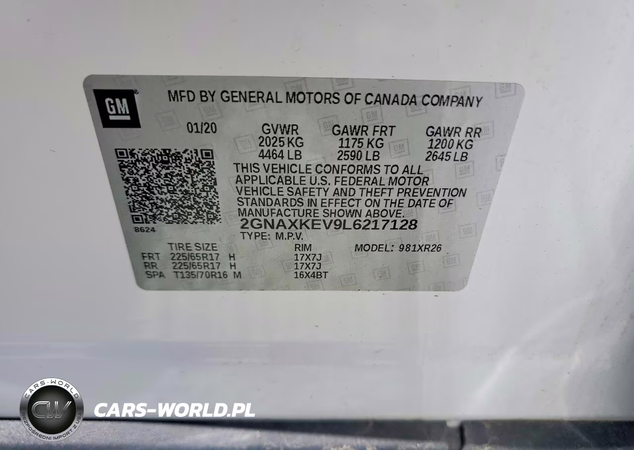 2020 Chevrolet Equinox Lt VIN:2GNAXKEV9L6217128 - 14