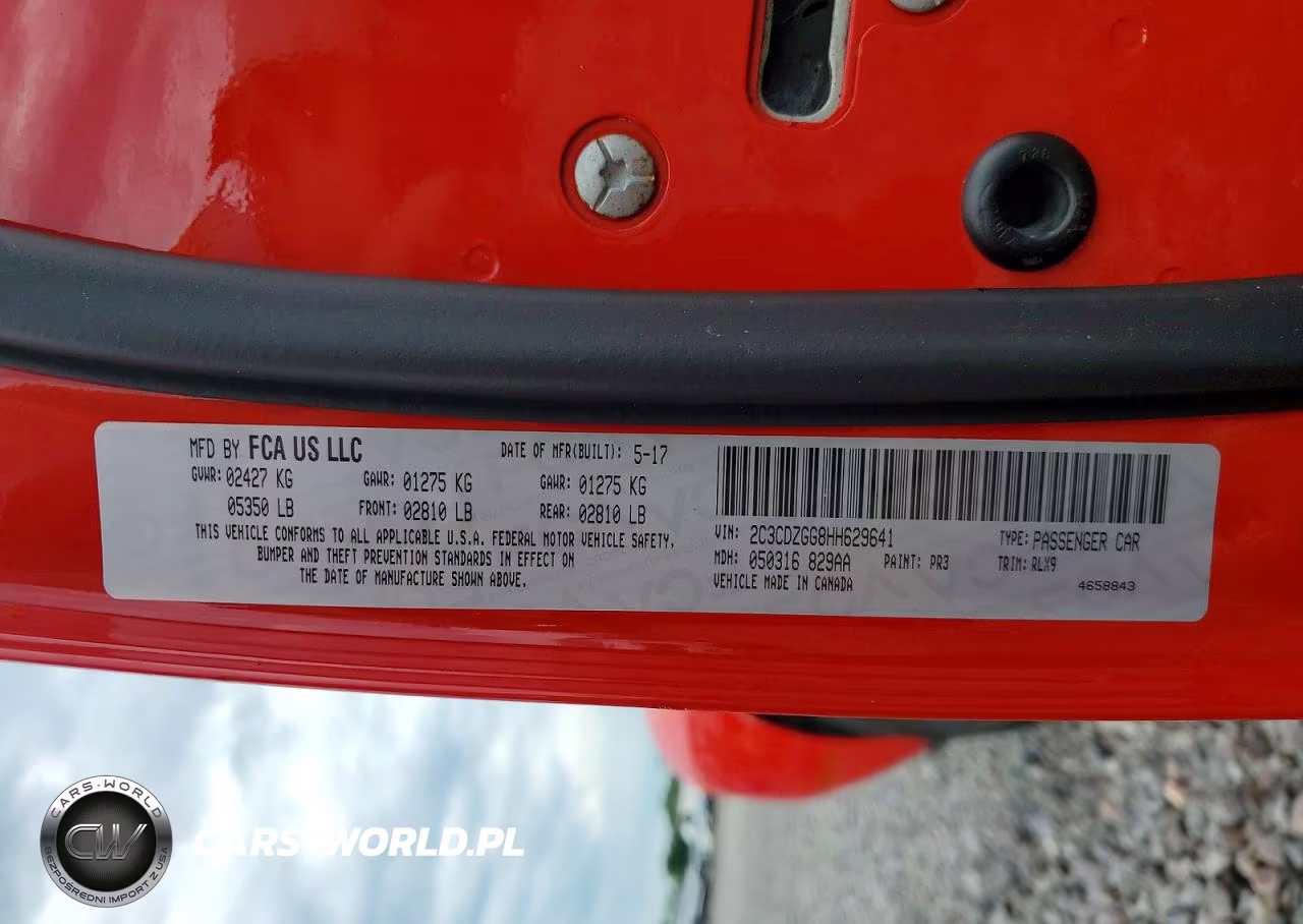2017 Dodge Challenger Gt VIN:2C3CDZGG8HH629641 - 12