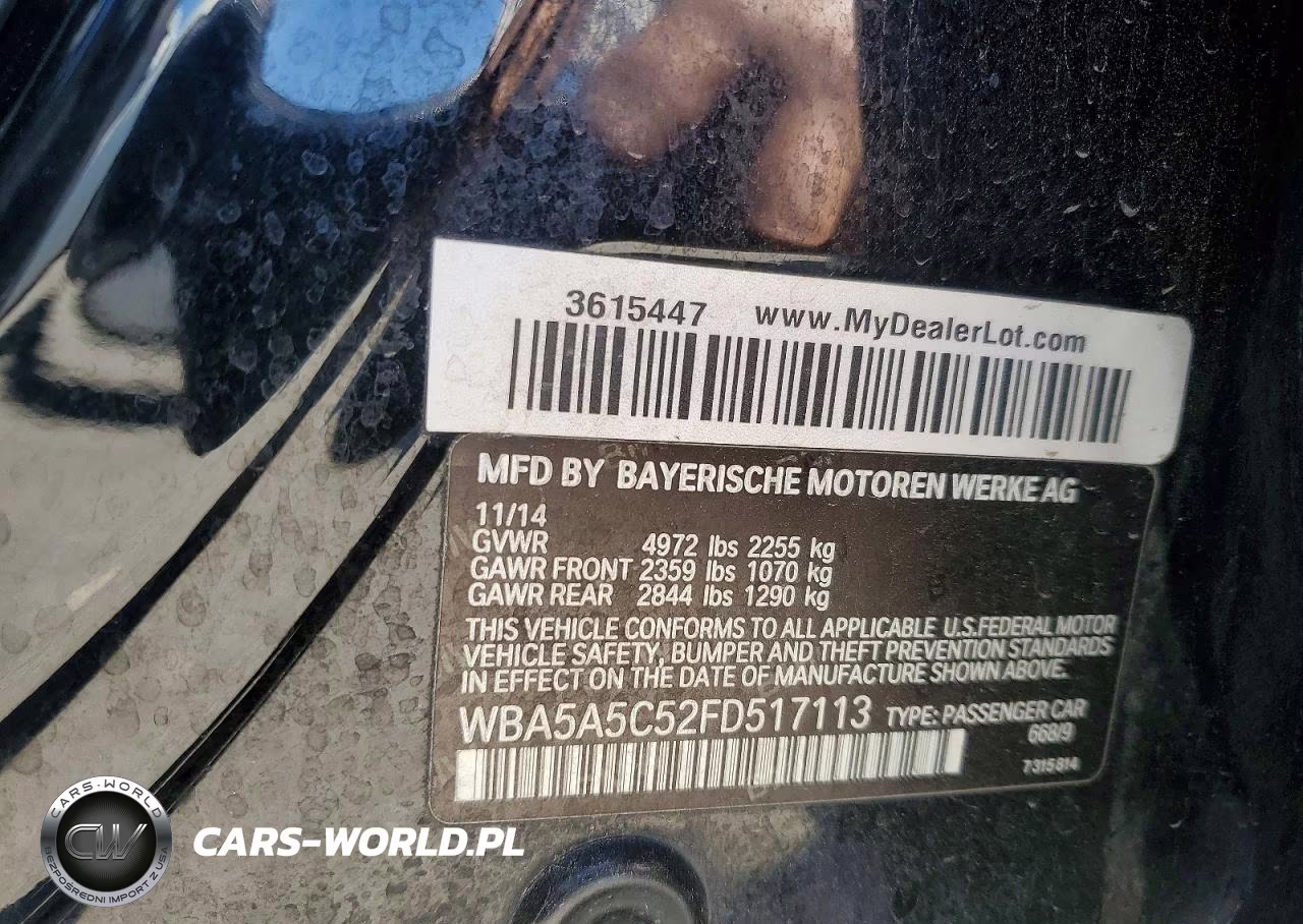 2015 BMW 528 I VIN:WBA5A5C52FD517113 - 12