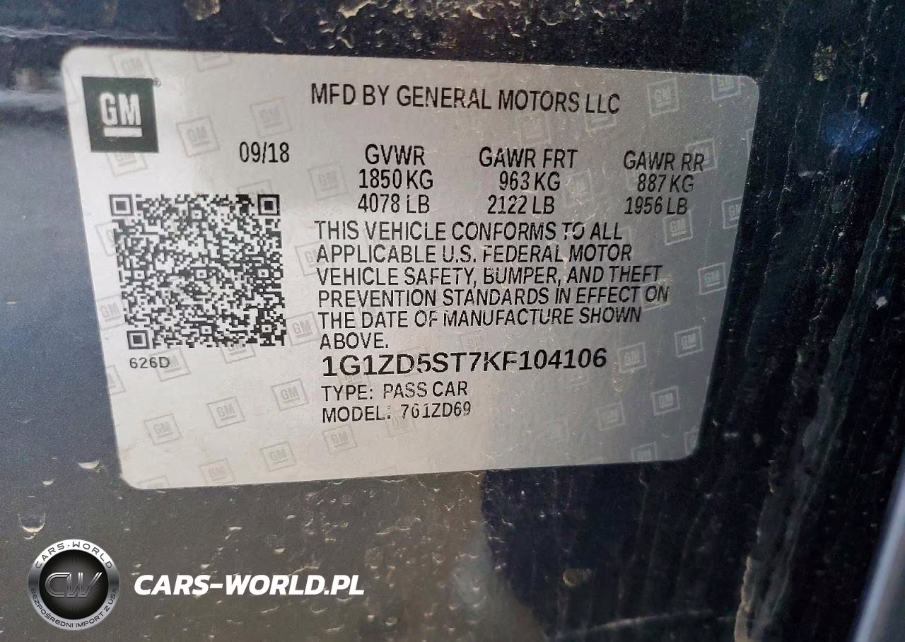 2019 Chevrolet Malibu Lt VIN:1G1ZD5ST7KF104106 - 12