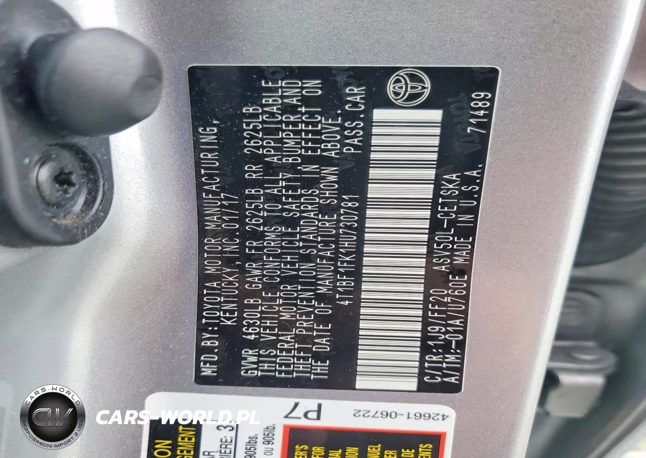 2017 Toyota Camry Se VIN:4T1BF1FK1HU730781 - 13