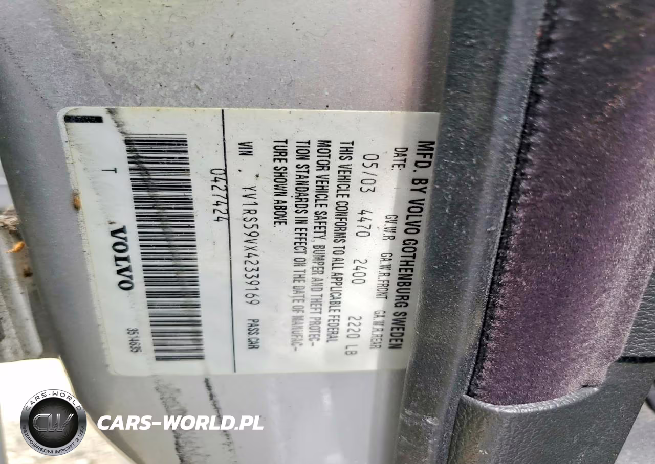 2004 Volvo S60 2.5T VIN:YV1RS59VX42339169 - 12