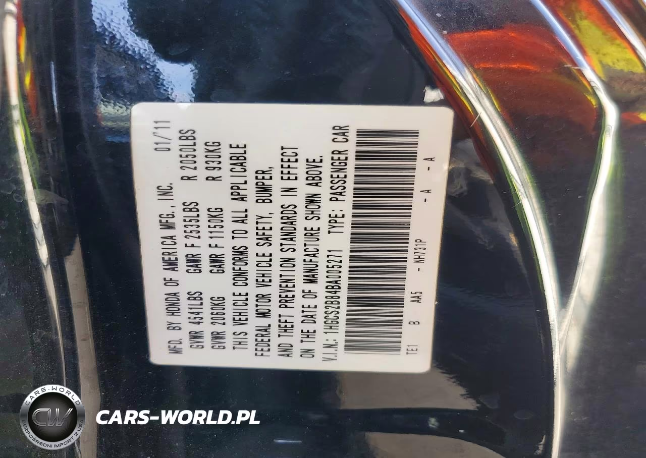 2011 Honda Accord Exl VIN:1HGCS2B84BA005271 - 12
