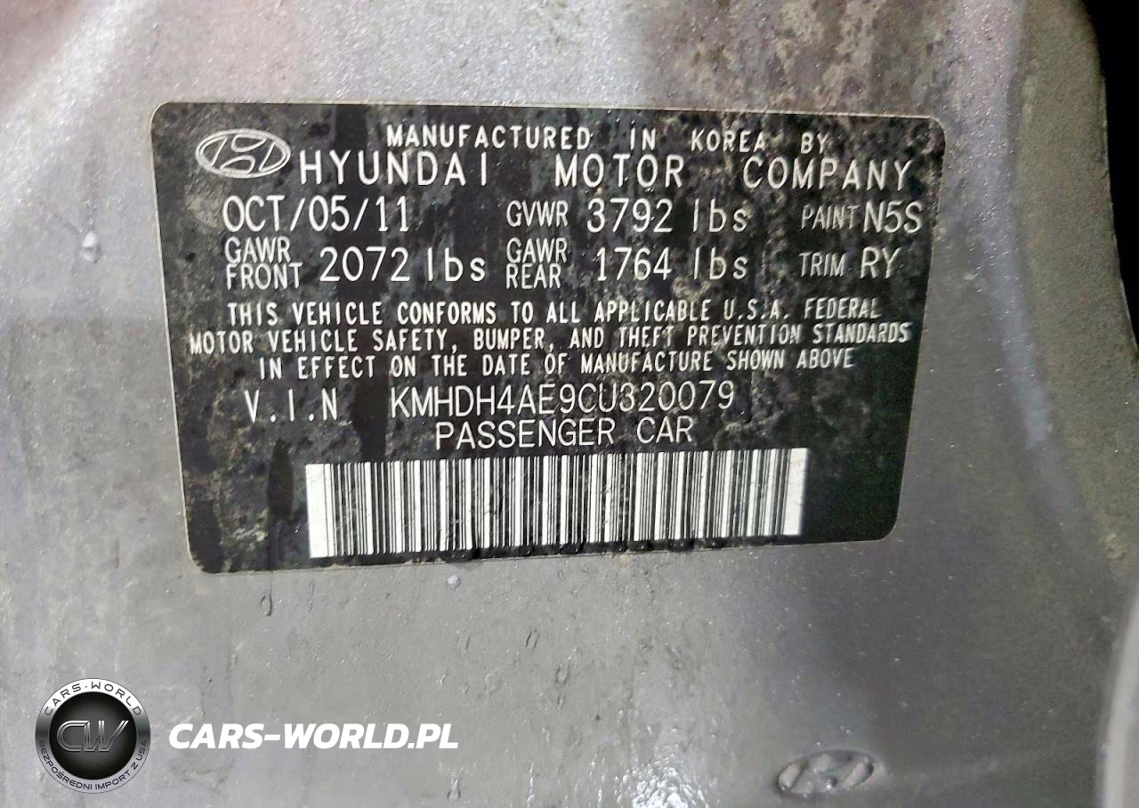 2012 Hyundai Elantra Limited VIN:KMHDH4AE9CU320079 - 13