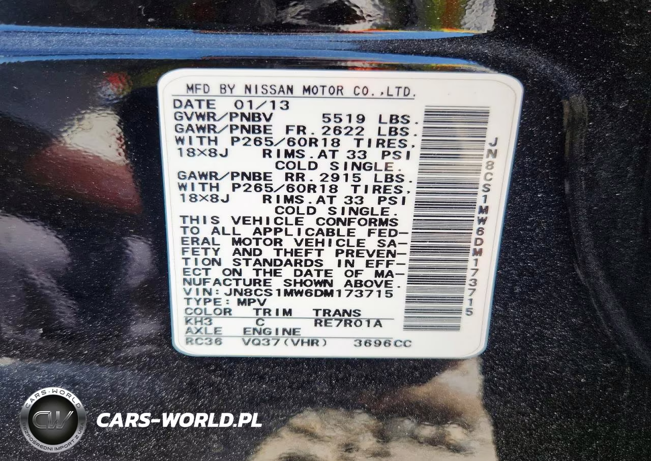 2013 Infiniti Fx37 Base VIN:JN8CS1MW6DM173715 - 13