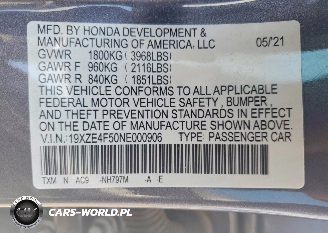2022 Honda Insight Ex VIN:19XZE4F50NE000906 - 12