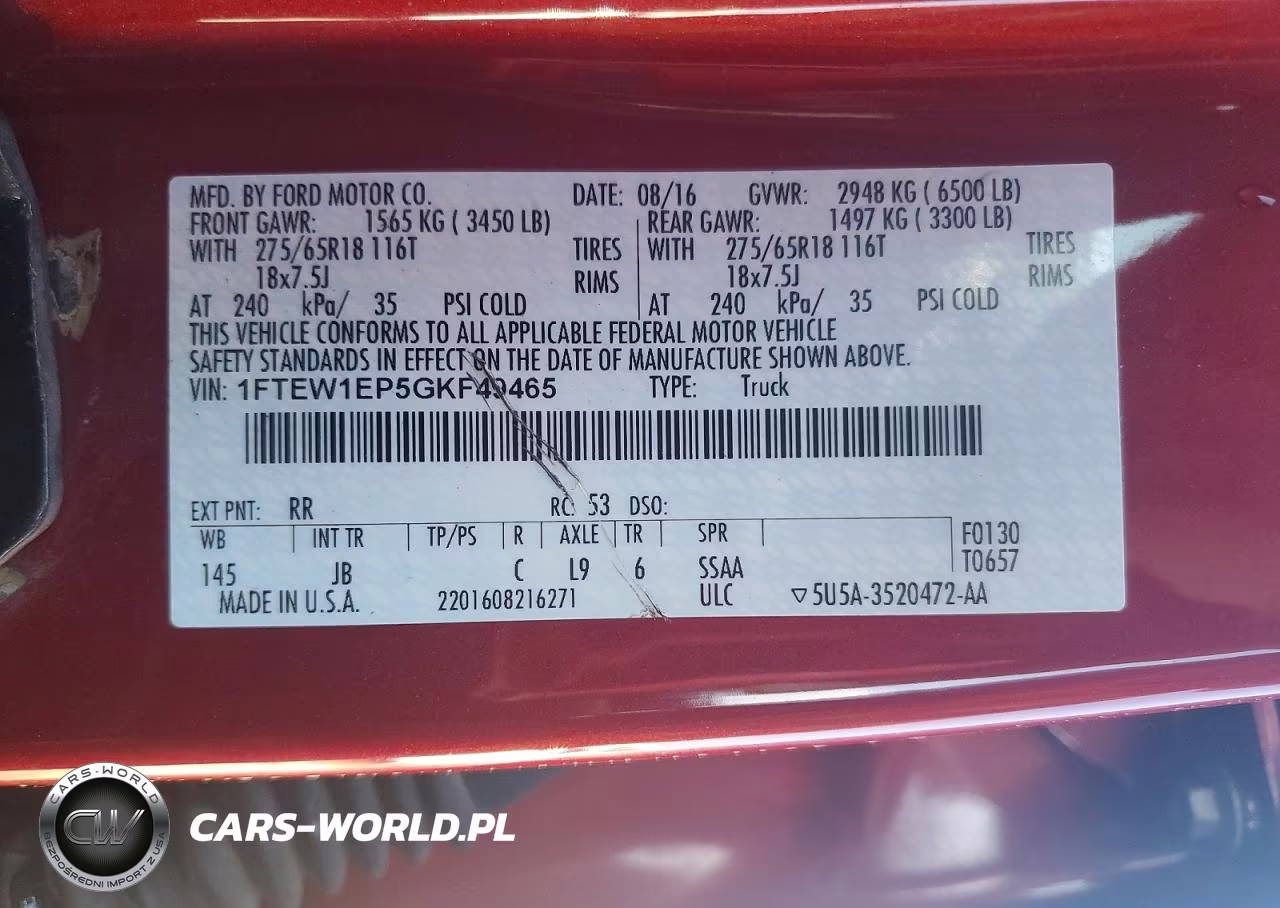 2016 Ford F150 Supercrew VIN:1FTEW1EP5GKF49465 - 12