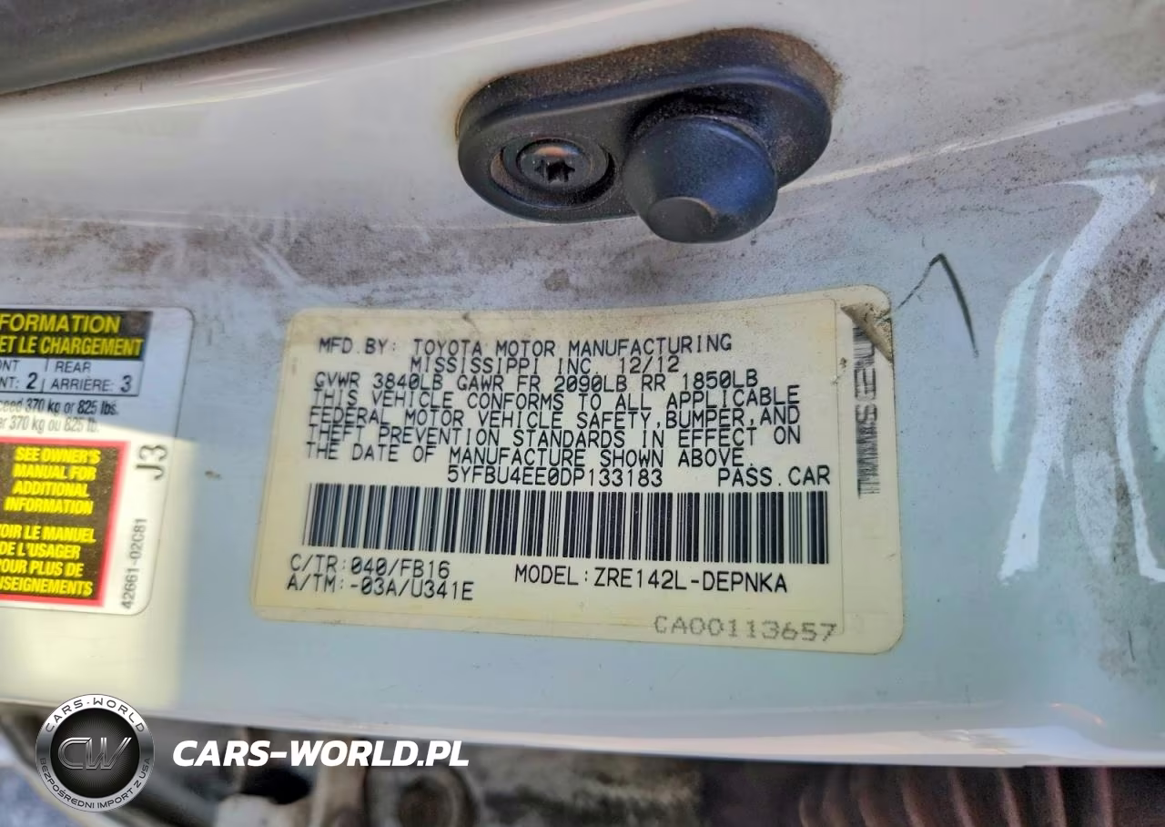 2013 Toyota Corolla Le VIN:5YFBU4EE0DP133183 - 12