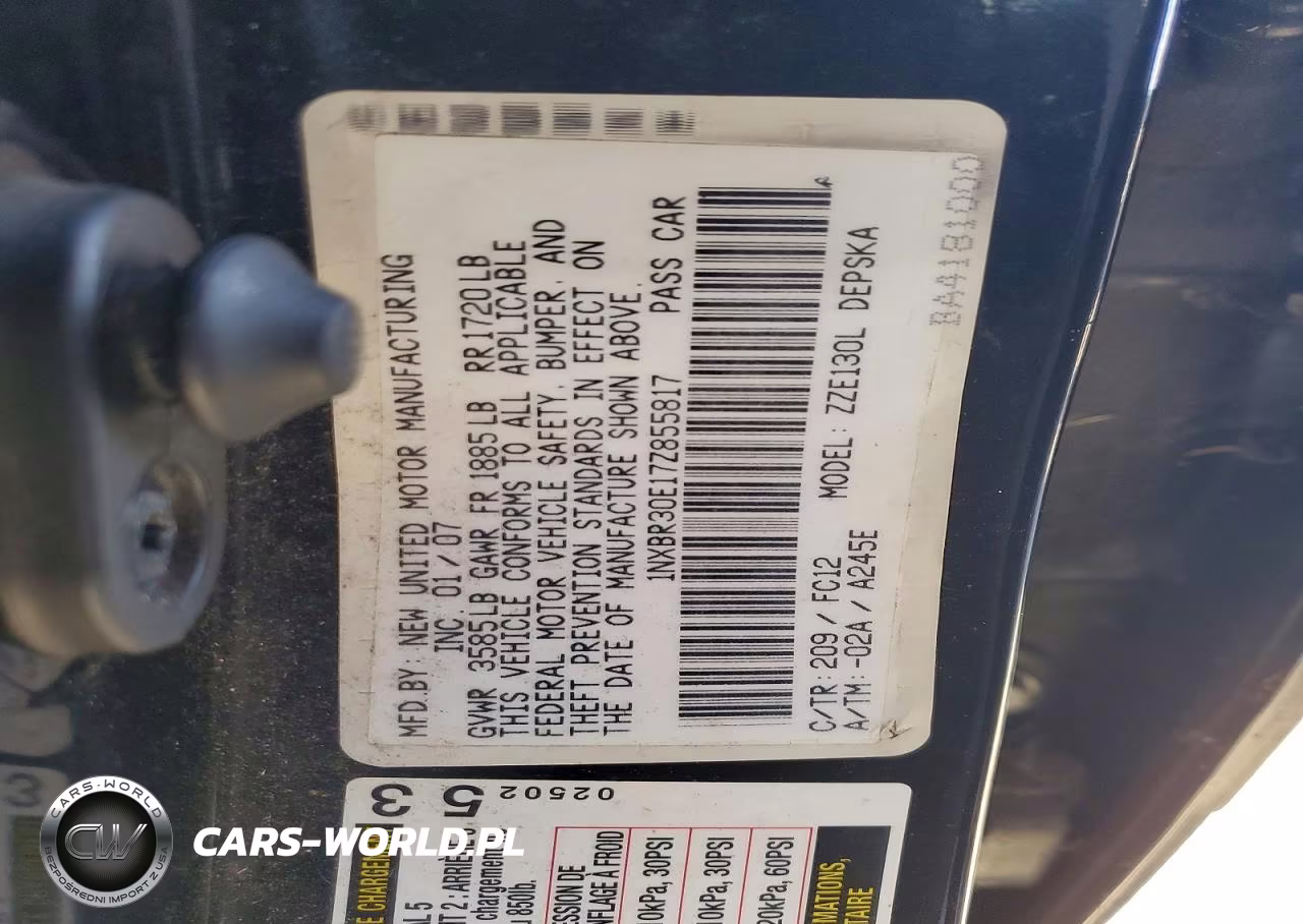 2007 Toyota Corolla S VIN:1NXBR30E17Z855817 - 12