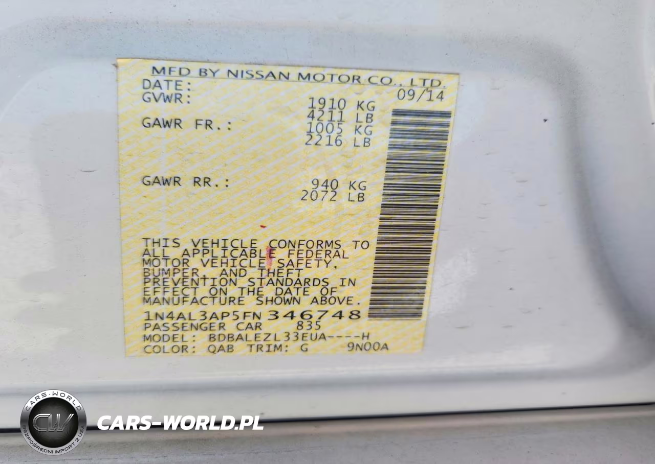 2015 Nissan Altima 2.5 S VIN:1N4AL3AP5FN346748 - 13