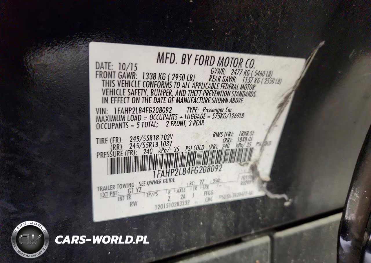 2015 Ford Taurus Police VIN:1FAHP2L84FG208092 - 12
