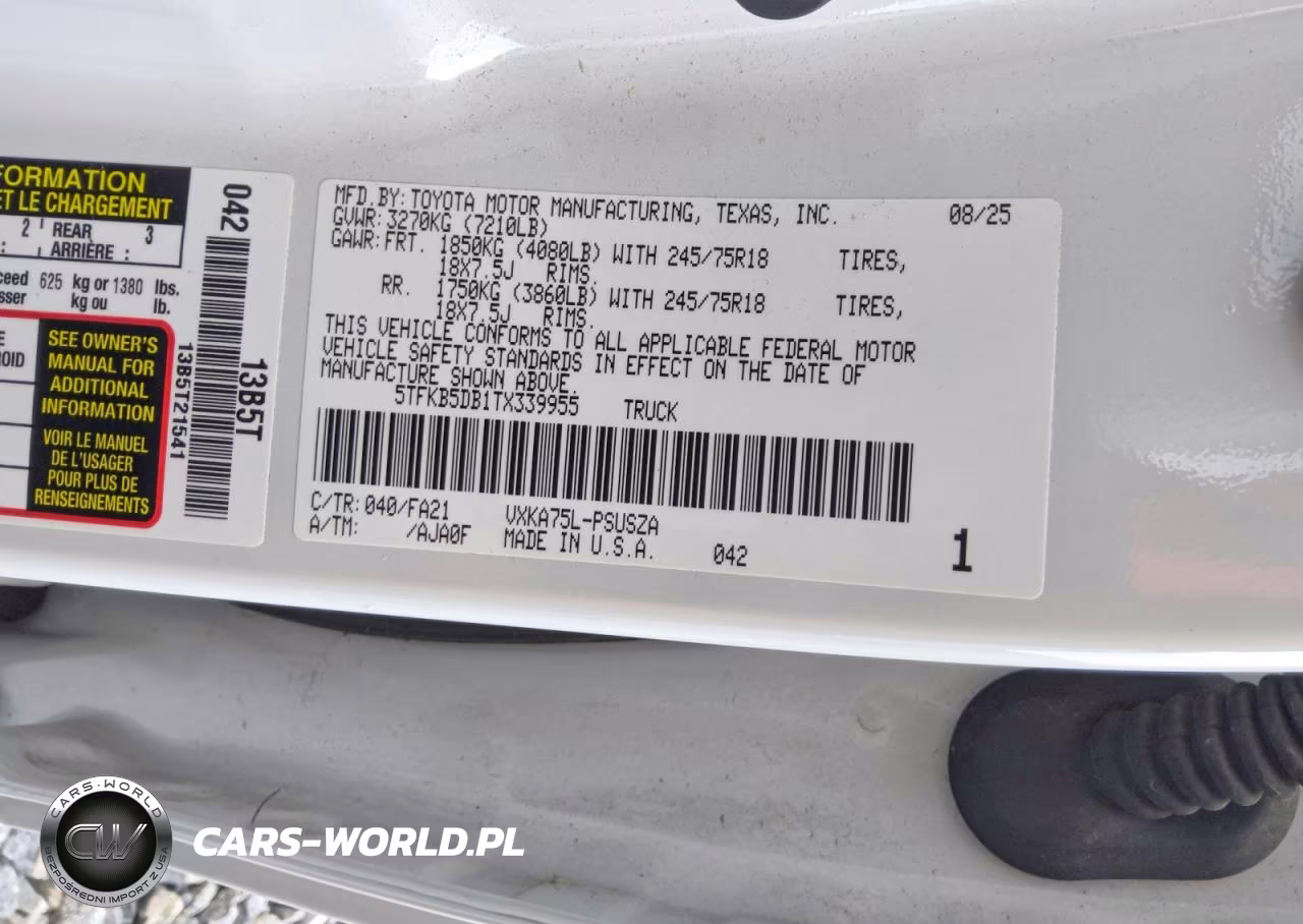 2026 Toyota Tundra Sr VIN:5TFKB5DB1TX339955 - 12