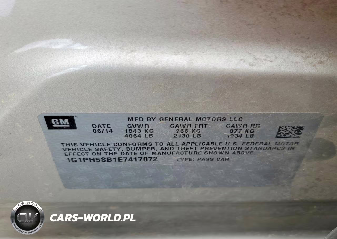 2014 Chevrolet Cruze Eco VIN:1G1PH5SB1E7417072 - 13