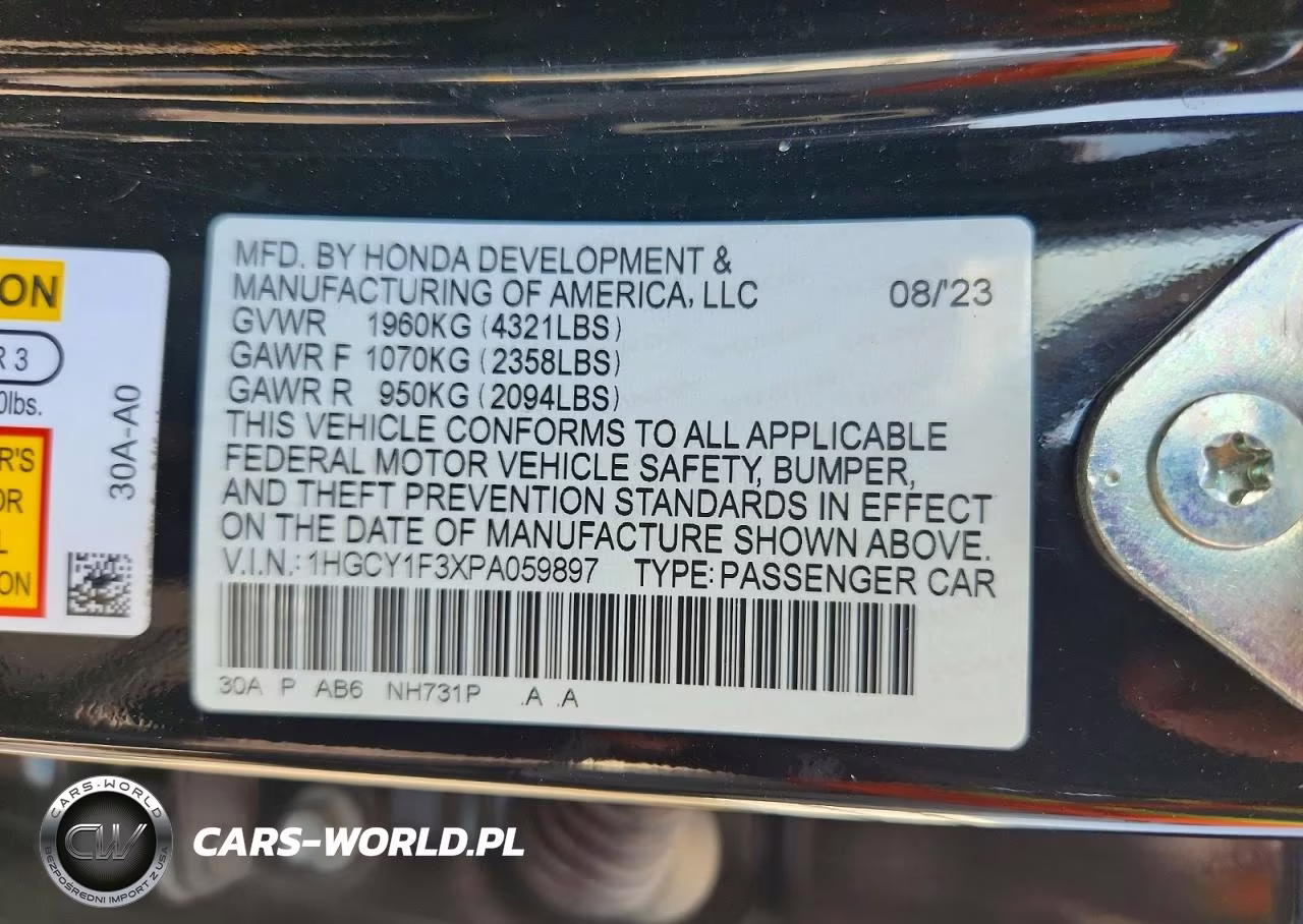 2023 Honda Accord Ex VIN:1HGCY1F3XPA059897 - 12