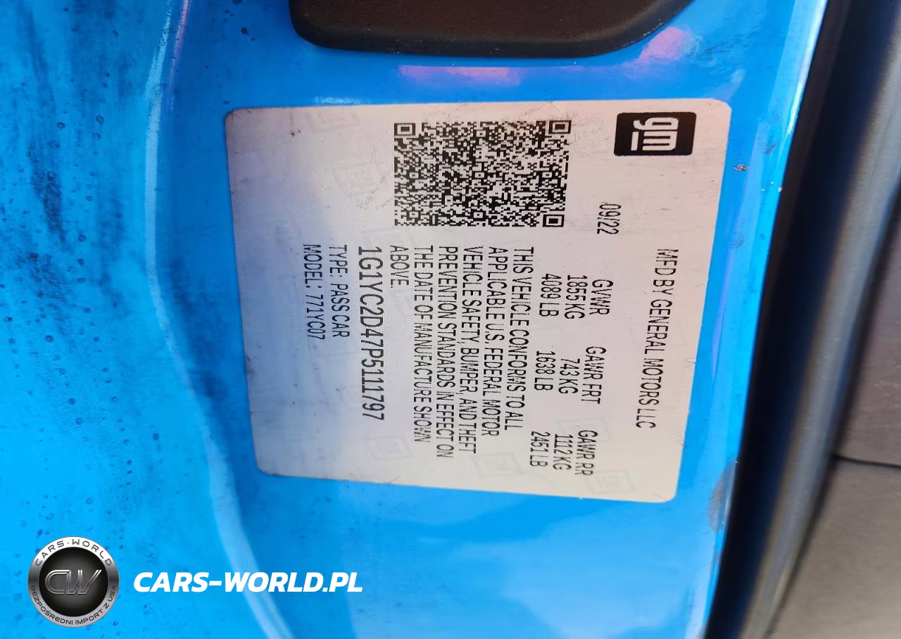 2023 Chevrolet Corvette Stingray 3Lt VIN:1G1YC2D47P5111797 - 12