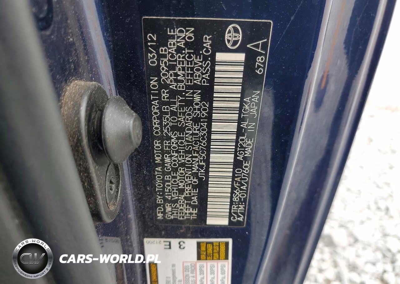 2012 Scion Tc Base VIN:JTKJF5C76C3041902 - 12