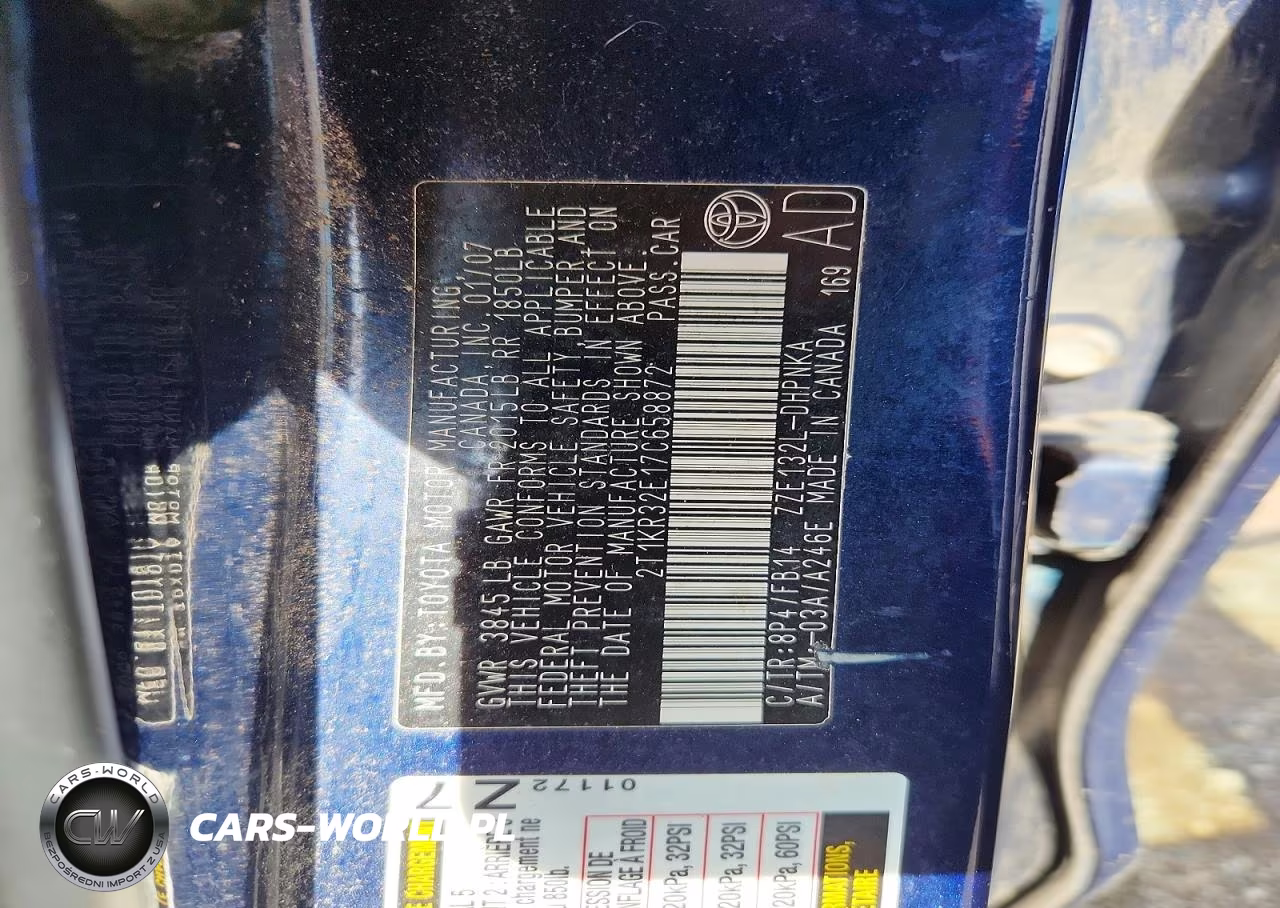 2007 Toyota Corolla Matrix Xr VIN:2T1KR32E17C658872 - 12