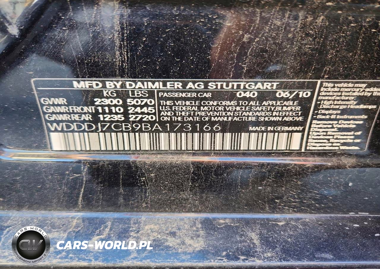 2011 Mercedes-Benz Cls 550 VIN:WDDDJ7CB9BA173166 - 12