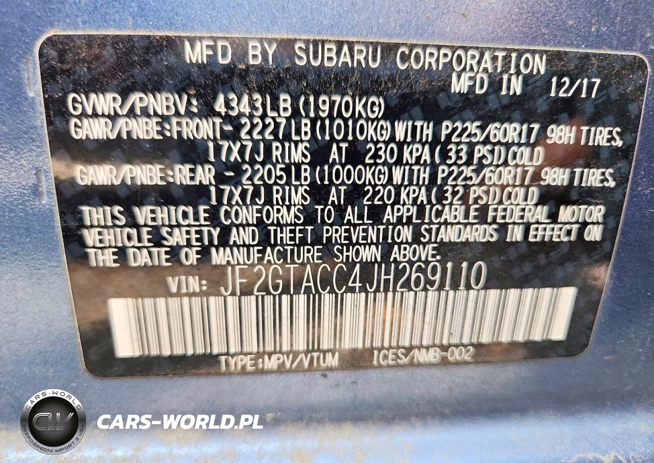 2018 Subaru Crosstrek Premium VIN:JF2GTACC4JH269110 - 13
