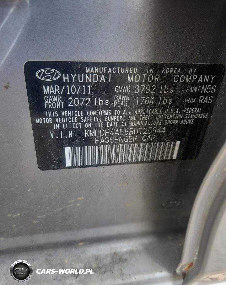2011 Hyundai Elantra Gls VIN:KMHDH4AE6BU125944 - 12