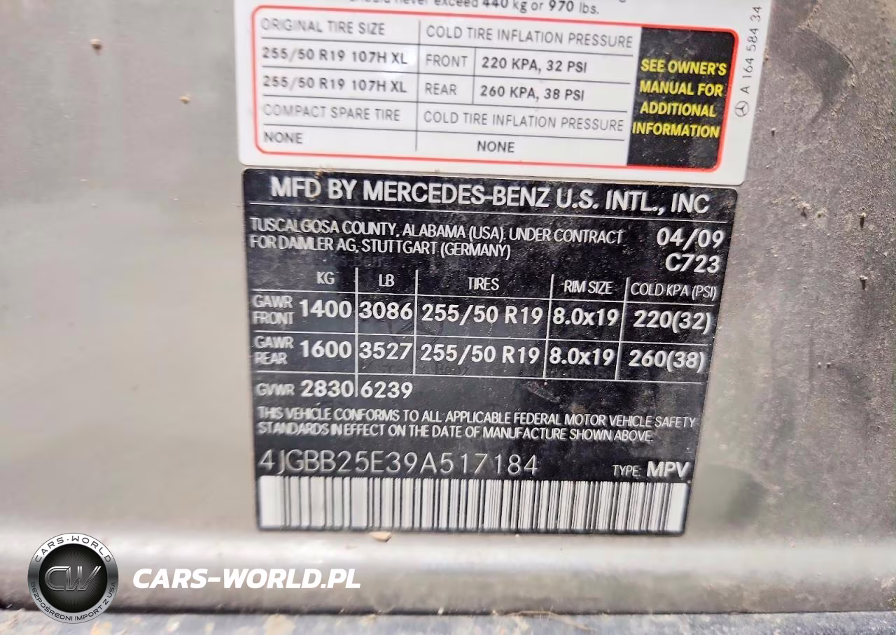 2009 Mercedes-Benz Ml VIN:4JGBB25E39A517184 - 13