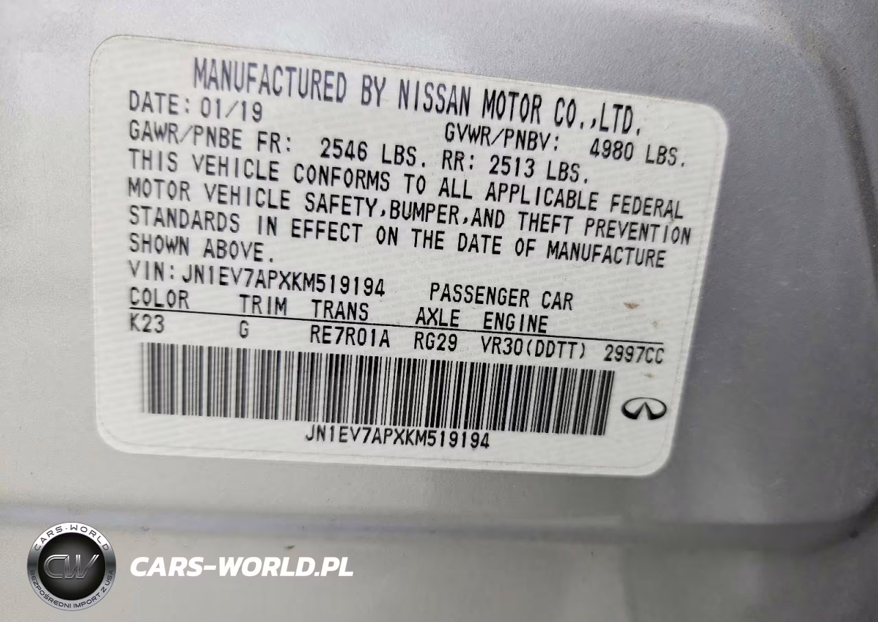 2019 Infiniti Q50 Luxe VIN:JN1EV7APXKM519194 - 12