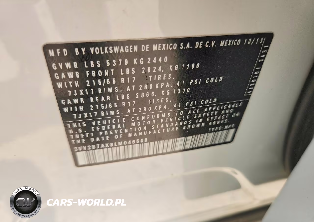 2020 Volkswagen Tiguan Se VIN:3VV2B7AX8LM046508 - 14