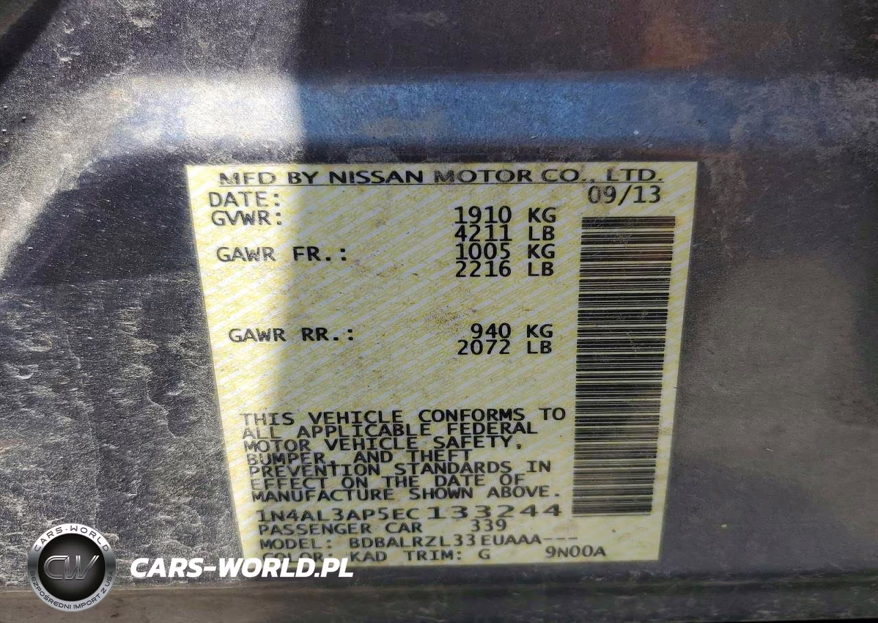2014 Nissan Altima 2.5 S VIN:1N4AL3AP5EC133244 - 12