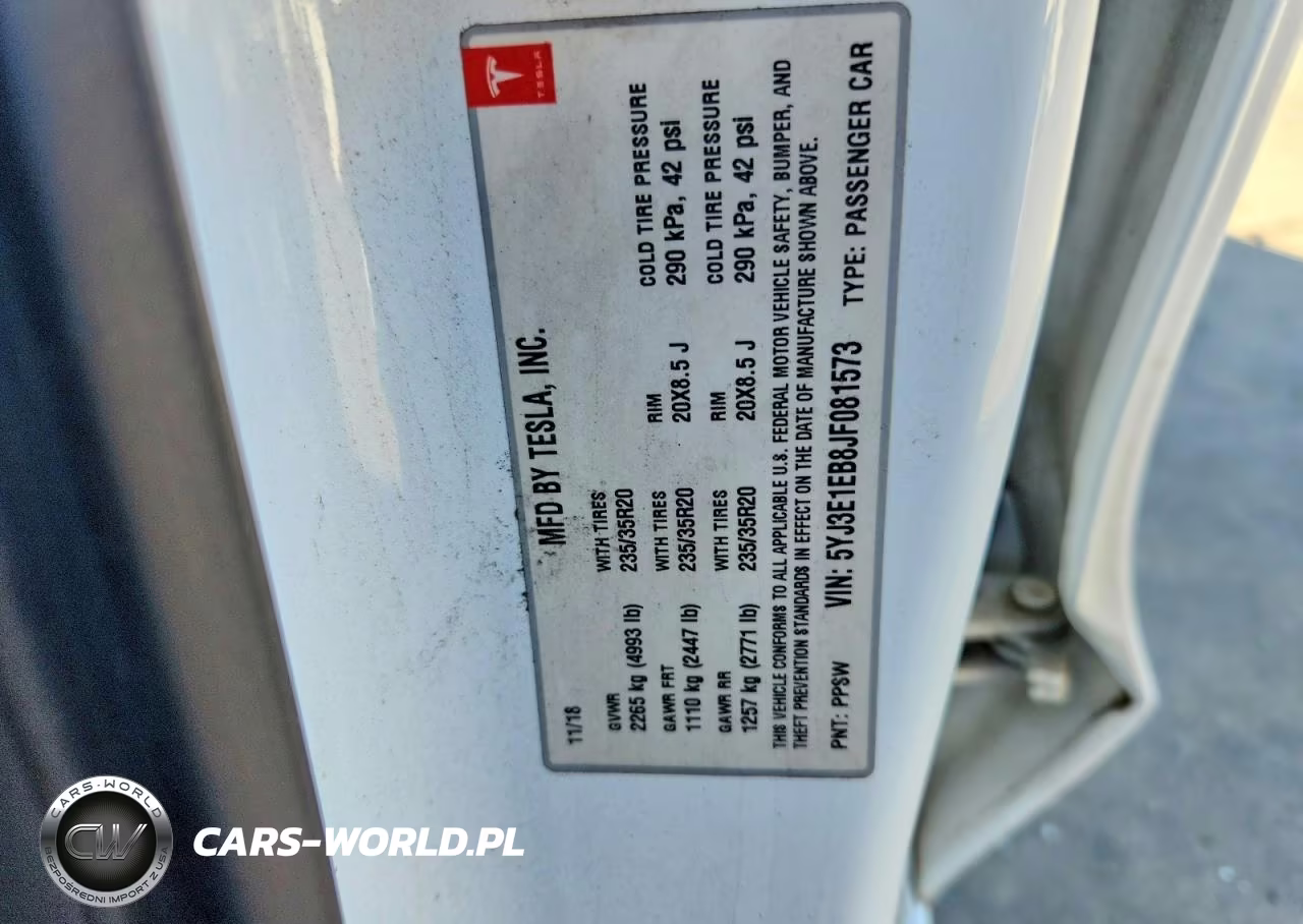 2018 Tesla Model 3 VIN:5YJ3E1EB8JF081573 - 12