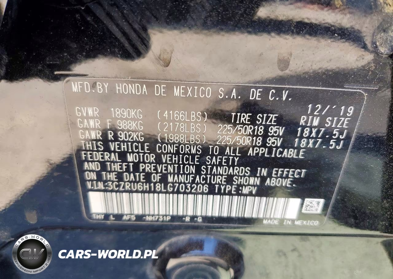 2020 Honda Hr-V Sport VIN:3CZRU6H18LG703206 - 13