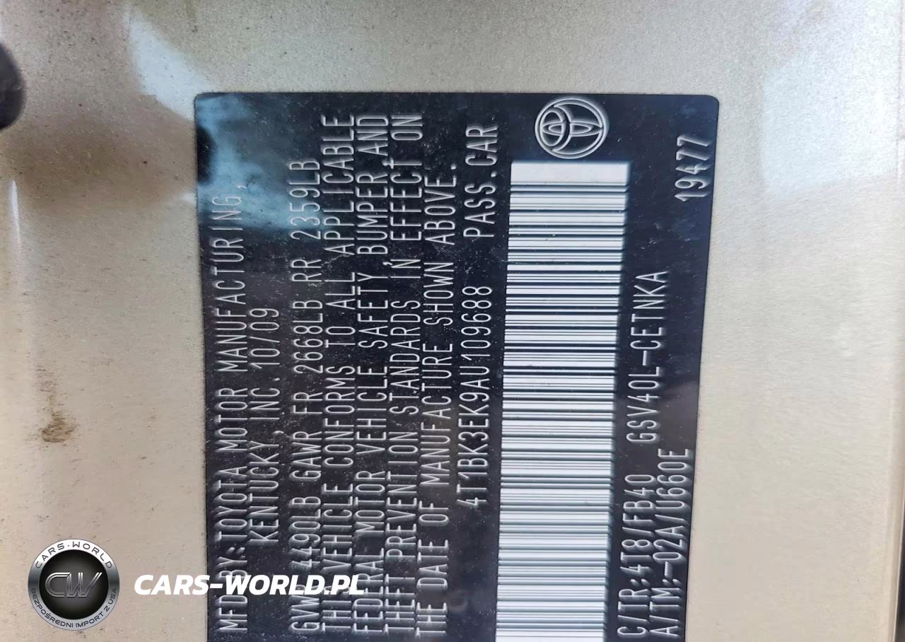 2010 Toyota Camry Le V6 VIN:4T1BK3EK9AU109688 - 12