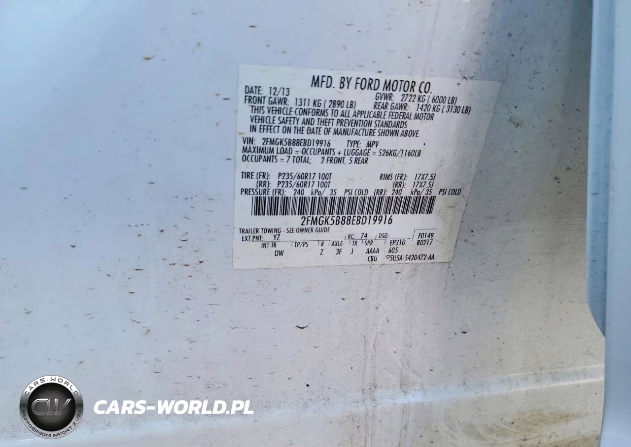 2014 Ford Flex Se VIN:2FMGK5B88EBD19916 - 12