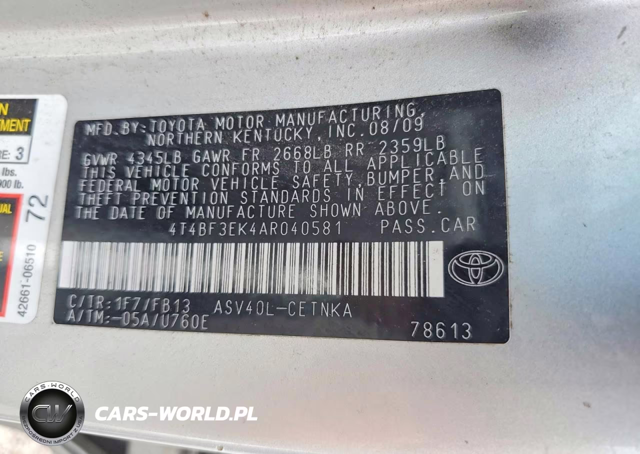 2010 Toyota Camry Le VIN:4T4BF3EK4AR040581 - 12