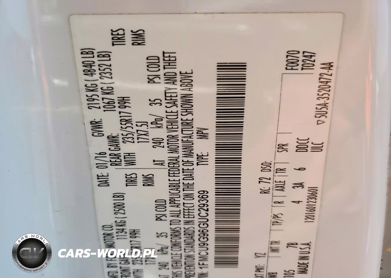 2016 Ford Escape Se VIN:1FMCU9G96GUC29369 - 13