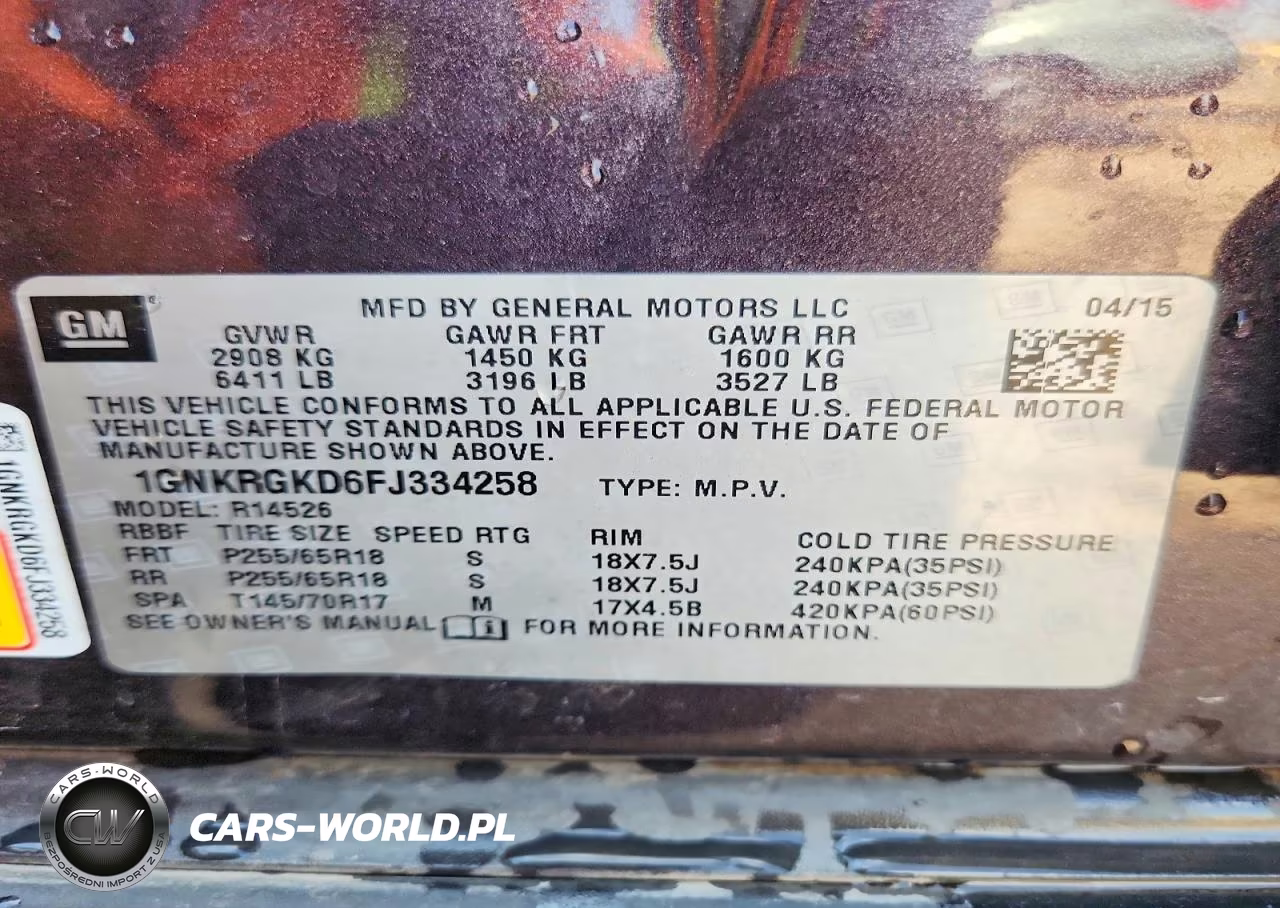 2015 Chevrolet Traverse Lt VIN:1GNKRGKD6FJ334258 - 14
