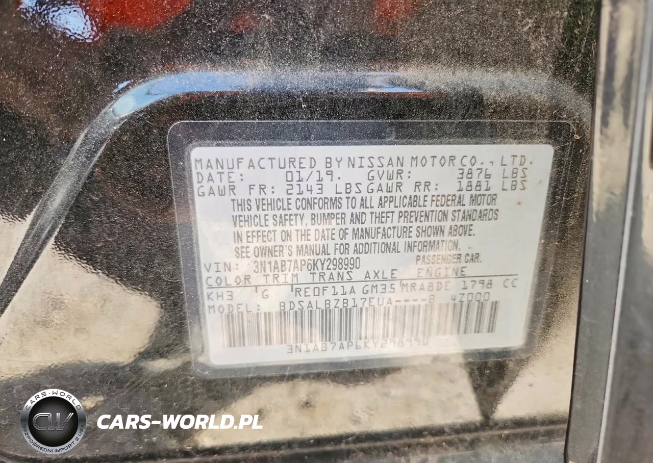2019 Nissan Sentra S VIN:3N1AB7AP6KY298990 - 12