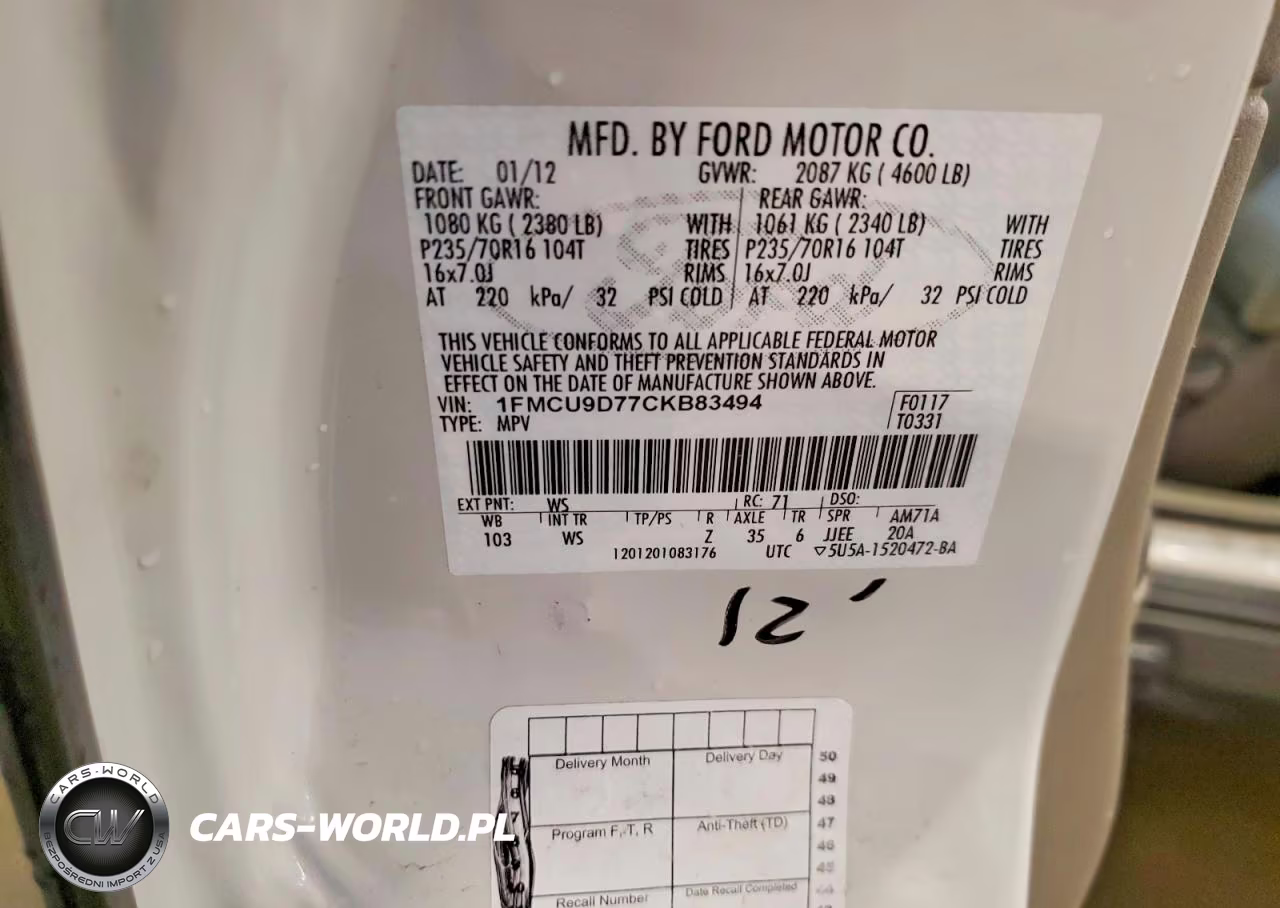 2012 Ford Escape Xlt VIN:1FMCU9D77CKB83494 - 14